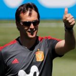 Lopetegui, en un entrenamiento con la selección en Krasnodar antes de ser despedido