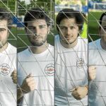 Antonio Llamas, Alberto Giral, Román Jané y Manuel Hernández han sido los encargados de movilizar a la gente para poder instalar pantallas gigantes en Cataluña