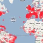 España, un centro señalado en el mapamundi del spam