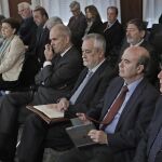 Vista de la sala de la Audiencia hoy en Sevilla, momentos antes de la suspensión del juicio del caso ERE