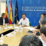 Castellano durante la reunión con profesionales del mundo taurino