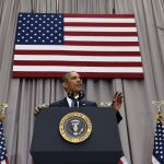 Obama durante su intervención en la American University de Washington