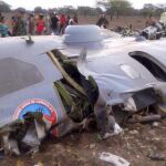 Restos del avión siniestrado en el lugar del accidente donde once integrantes de la Fuerza Aérea Colombiana (FAC) murieron al estrellarse en el municipio de Agustín Codazzi, departamento del Cesar (Colombia)
