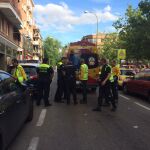 Imagen de la ambulancia que ha trasladado al herido.
