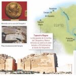 Gráfico que sitúa el lugar de las excavaciones y el detalle de las piezas encontradas