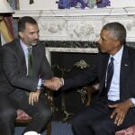 Felipe VI durante la reunión que mantuvo con Barack Obama en su visita a Nueva York, el pasado mes de septiembre.