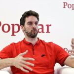 El jugador de baloncesto en la NBA y de la selección española Pau Gasol, durante un acto del Banco Popular.