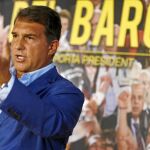 Joan Laporta, en la pasada campaña a las elecciones del Barça