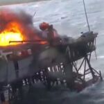 Mueren 32 personas en el incendio de una plataforma petrolífera en el mar Caspio