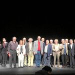El coordinador del Encuentro, Alfredo Pérez Alencart, junto a los poetas de la América Hispana participantes en la última jornada