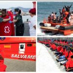 Imágenes de los inmigrantes resctados por Salvamento Marítimo. (Efe)