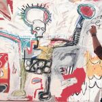 «SIN TÍTULO». Un visitante junto a una de las obras expuestas desde hoy en el Guggenheim, la mayoría de gran formato