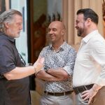 Un equipo muy compacto. Gregory Kunde, Paco Azorín y Carlos Álvarez hablando durante la presentación de la ópera