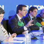 De izquierda a derecha, Esther Eiros, José Manuel Soria, Antonio Catalán y Juan José Hidalgo, durante el debate