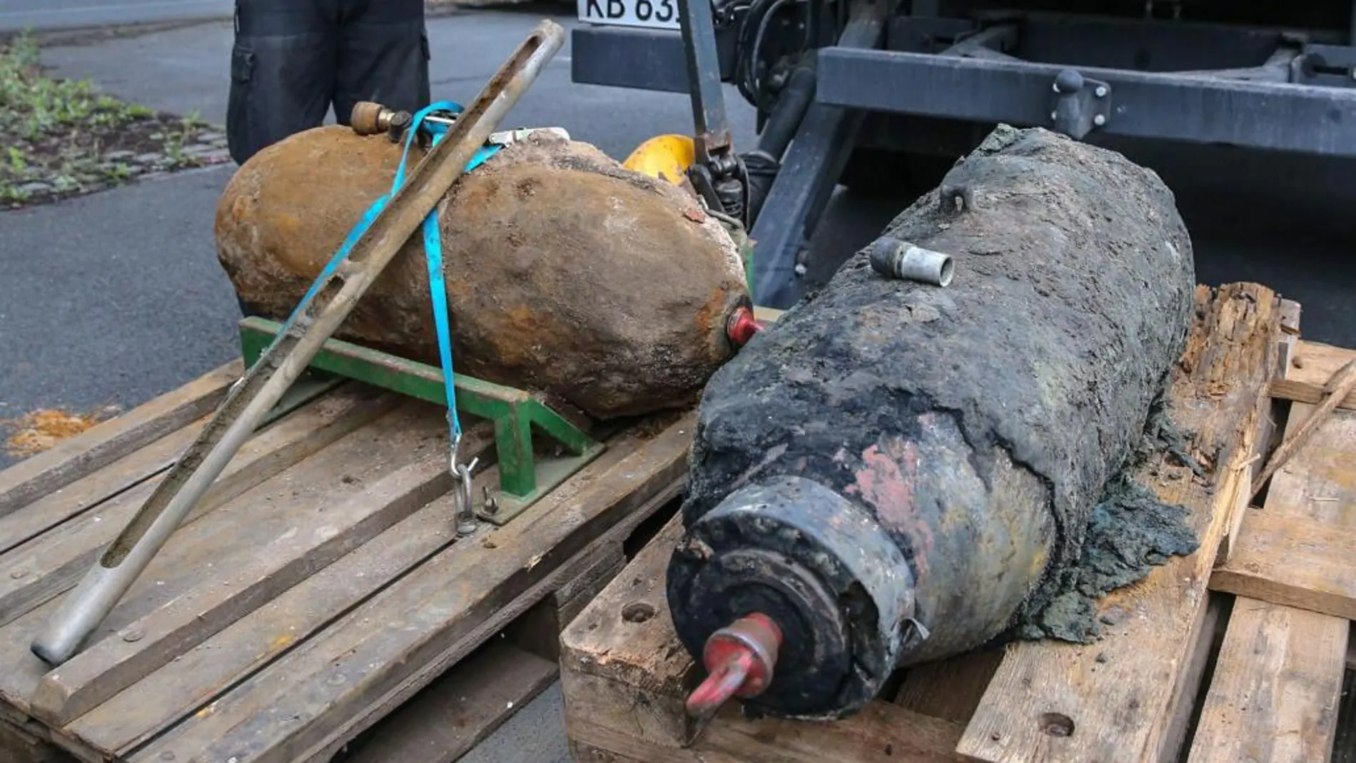 Las bombas de la Segunda Guerra Mundial tras su hallazgo