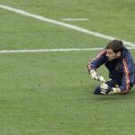 Casillas, en el entrenamiento de hoy