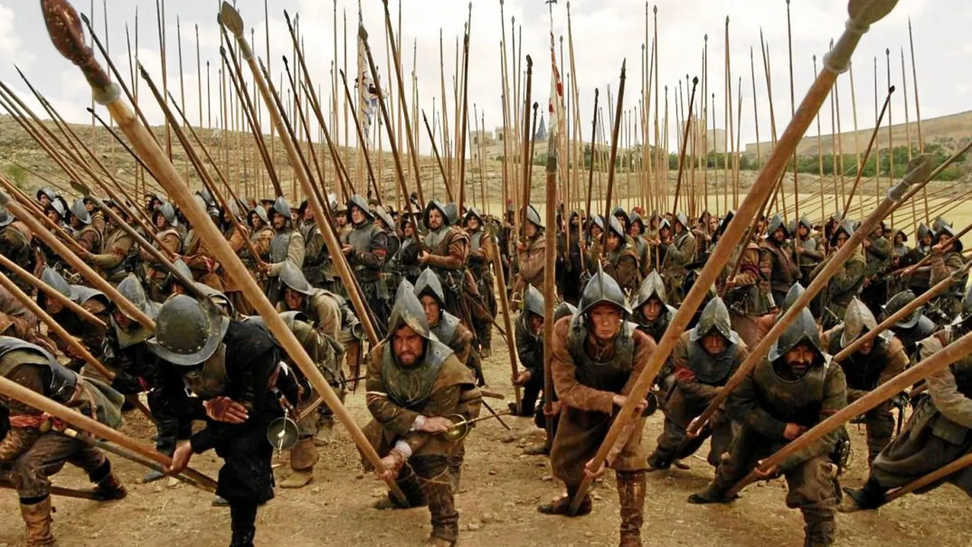 Tercios españoles defendiendo una posición con sus picas
