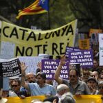 Los CDR protestan por la presencia del Rey. Efe