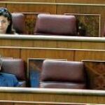 El hemiciclo, prácticamente vacío, durante la segunda jornada del Debate sobre el Estado de la Nación celebrada ayer en el Congreso