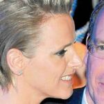 Charlene Wittstock, con enorme tupé, y el Príncipe Alberto