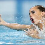 Ona Carbonell, hoy, durante su prueba de Sólo Técnico en el Mundial de Kazán.