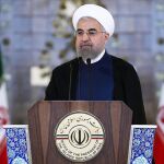 El presidente de Irán, Hasán Rohaní, durante una comparecencia para explicar el acuerdo nuclear.