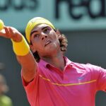 Nadal, durante el partido en el que debutó en Roland Garros 2008 ante el brasileño Bellucci