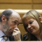 Rubalcaba y Pajín, en un pleno del Congreso