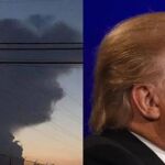 La imagen recuerda la forma del rostro de Trump, si se las mira de izquierda hacia la derecha, partiendo de la torre de alta tensión.