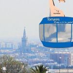 Recreación del teleférico en el trayecto entre Tomares y la avenida Blas Infante de Sevilla