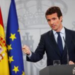 El líder del PP, Pablo Casado