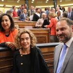Margarita Robles, Meritxell Batet y José Luis Ábalos en el Congreso