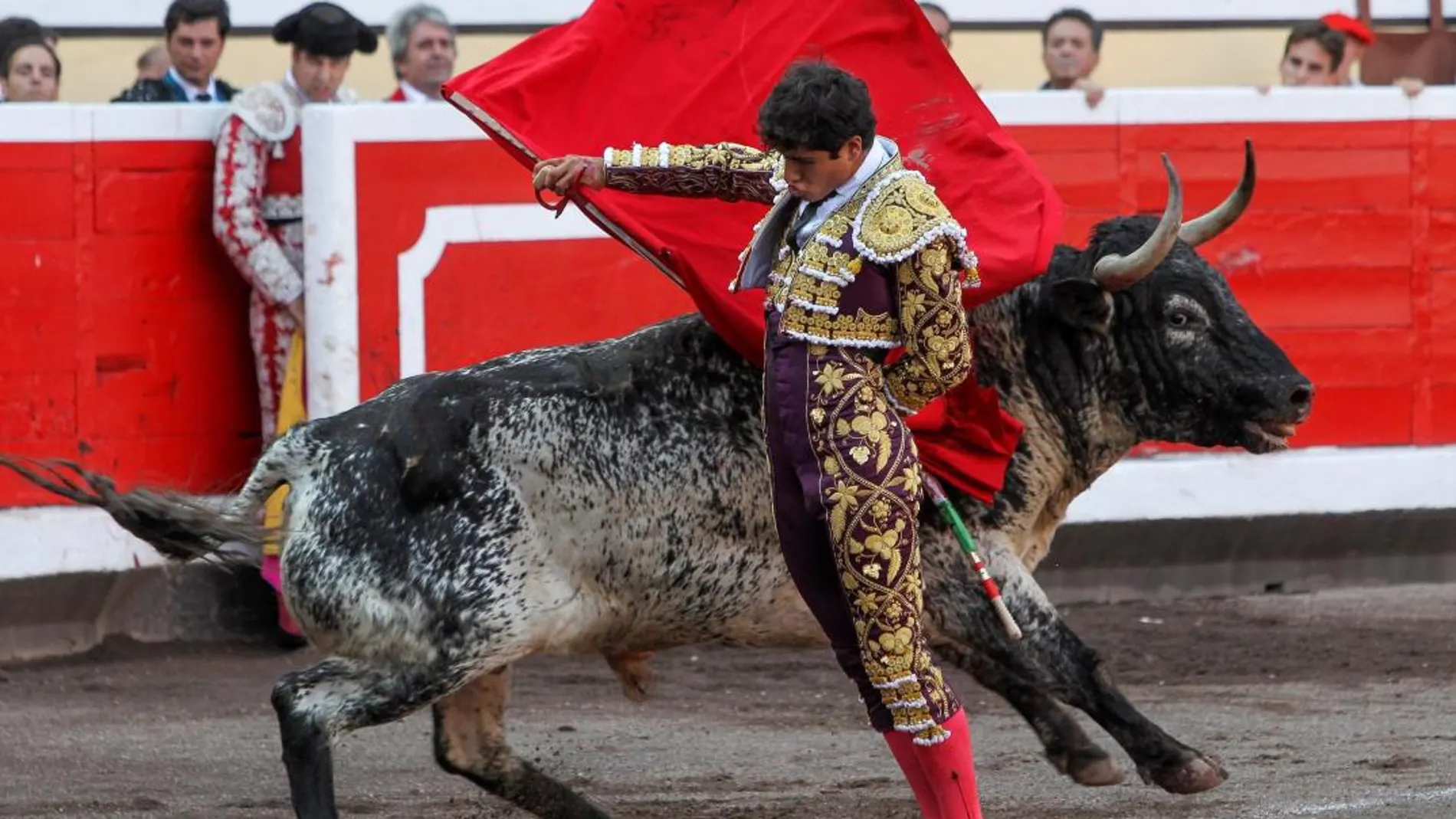 El diestro Luis David Adame da un pase a su primer toro de la tercera corrida de Abono de la Aste Nagusia Bilbao/Foto: Efe