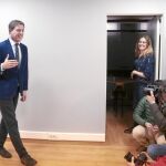 El ex líder PSdG, José Ramón Gómez Besteiro, el día que anunció su dimisión como secretario general