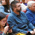 Los concejales Rommy Arce y Carlos Sánchez mato acudieron ayer al encuentro municipalista de Ahora Madrid