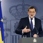 Rajoy, en su comparecencia del martes en Moncloa