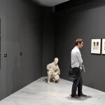 En la imagen, un espectador disfruta de una de las partes de la exhibición