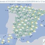Mapa significativo facilitado por la AEMET válido para el 02/01/2016 de 0 a 12 horas.