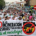 Imagen de una de las protestas ciudadanas contra la incineración de residuos que se han repetido desde hace años en la zona