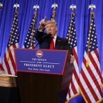 Donald Trump durante una conferencia de prensa