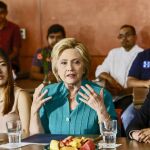 Hillary Clinton durante una conferencia en Los Ángeles
