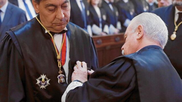Julián Sánchez Melgar, ayer, en la toma de posesión en el Tribunal Supremo como fiscal general del Estado