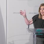 La presidenta de la Junta de Andalucía, Susana Díaz, ayer, durante un acto con deportistas en Sevilla