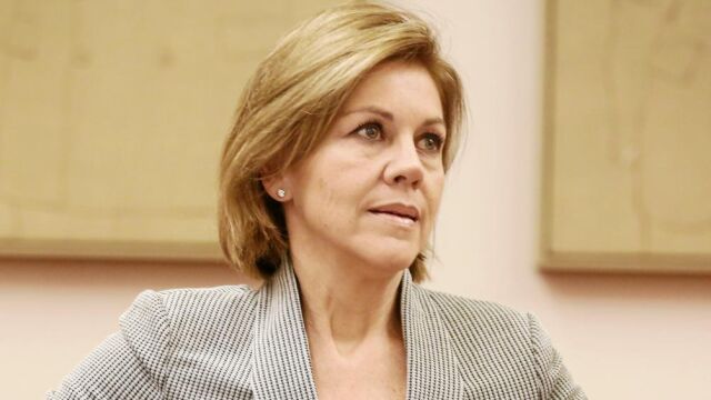 María Dolores de Cospedal, ayer, durante su intervención en la Comisión de Defensa del Congreso