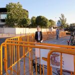 Fuertes medidas de seguridad, ayer, en la sede de la Audiencia en San Fernando de Henares