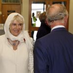 Carlos el príncipe de Gales y Camila la duquesa de Cornwall, a su llegada al aeropuerto de Wellington, en Wellington (Nueva Zelanda)