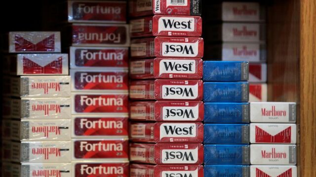 Cajetillas de tabaco en un estanco de Madrid