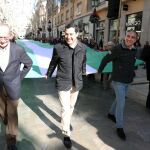 Juanma Moreno, Elías Bendodo y Francisco de la Torre, ayer en Málaga
