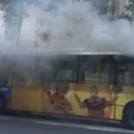 El autobús incendiado esta mañana