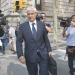 El ex conseller de Justicia Germá Gordó, ayer a su llegada al TSJC para declarar